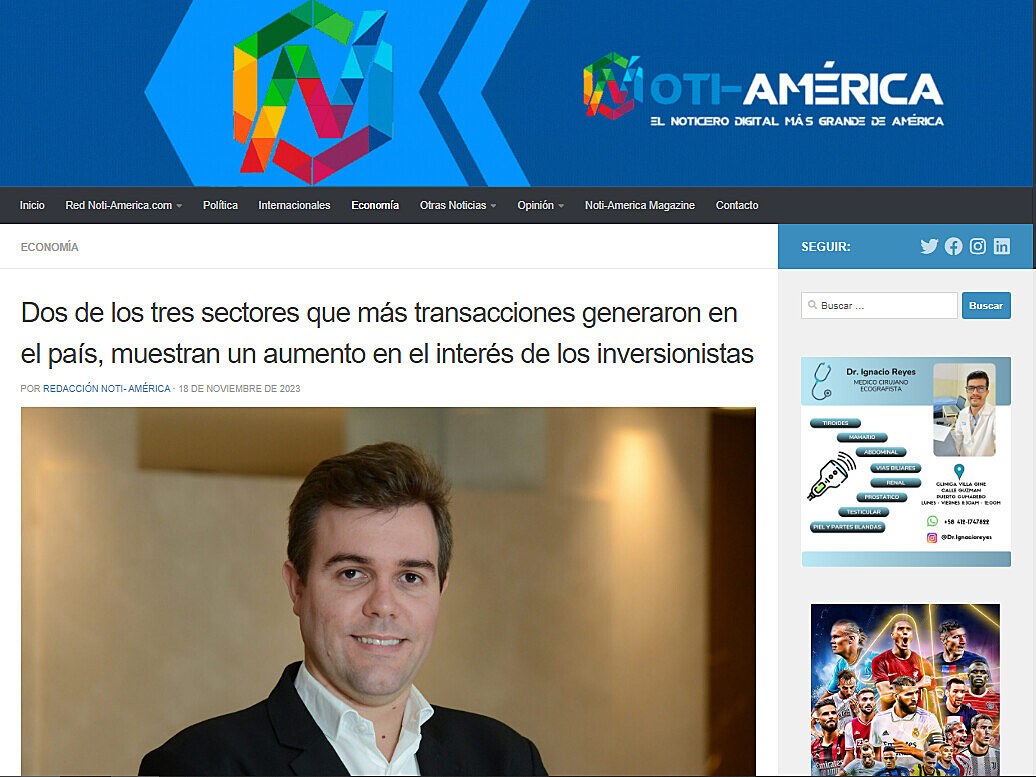 Dos de los tres sectores que ms transacciones generaron en el pas, muestran un aumento en el inters de los inversionistas